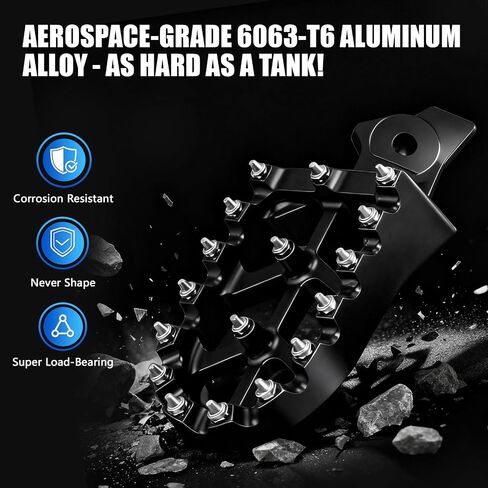 Dirt Bike Foot Pegs,Wider Motorcycle Footpegs CNC for CRF 50 CRF70 CRF80 CRF100 XR50 XR70 XR80 XR100 CRF 70 80 100 XR 50 70 80 100 Z50R Black in Saudi Arabia