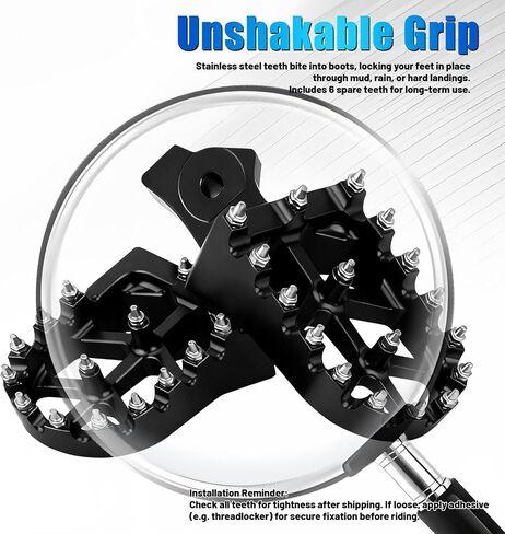 Dirt Bike Foot Pegs,Wider Motorcycle Footpegs CNC for CRF 50 CRF70 CRF80 CRF100 XR50 XR70 XR80 XR100 CRF 70 80 100 XR 50 70 80 100 Z50R Black in Saudi Arabia