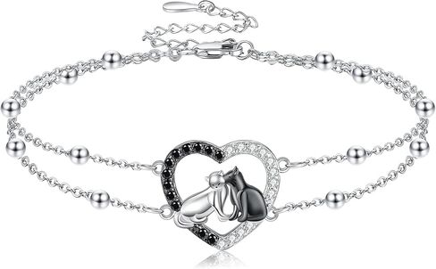 Ladybug Infinity Bracelet 925 Sterling Silver Ladybug Infinity Double Layered Chain Ladybug Jewellery Gifts for Women in Saudi Arabia