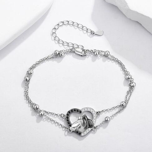 Ladybug Infinity Bracelet 925 Sterling Silver Ladybug Infinity Double Layered Chain Ladybug Jewellery Gifts for Women in Saudi Arabia