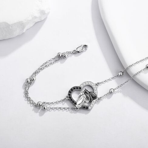 Ladybug Infinity Bracelet 925 Sterling Silver Ladybug Infinity Double Layered Chain Ladybug Jewellery Gifts for Women in Saudi Arabia