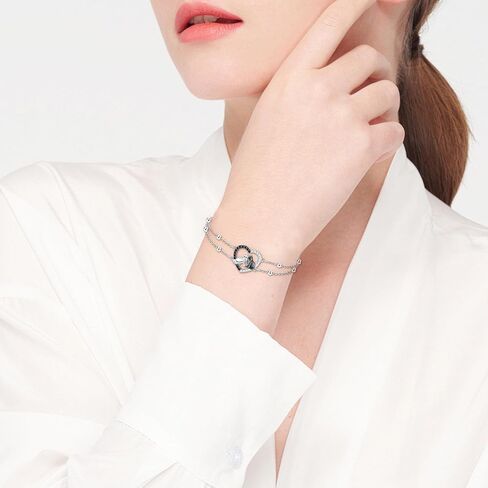 Ladybug Infinity Bracelet 925 Sterling Silver Ladybug Infinity Double Layered Chain Ladybug Jewellery Gifts for Women in Saudi Arabia