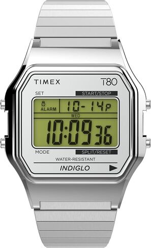 Timex للجنسين T80 36mm Watch - سوار أبيض الاتصال الرقمي العلبة البيضاء in Kuwait