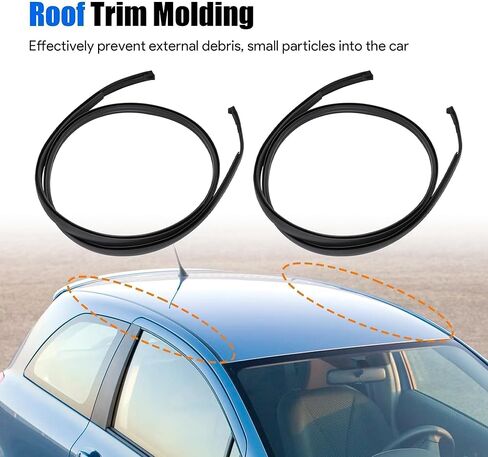 1Pair Roof Molding Drip Weatherstrip Car Side Trim Seal Strip Compatible with Toyota Tundra 4 Full Doors Crew Cab 2007-2020 Replace 75552-0C060 75551-0C060 755520C060 755510C060(Not Fit Double Cab) in Saudi Arabia