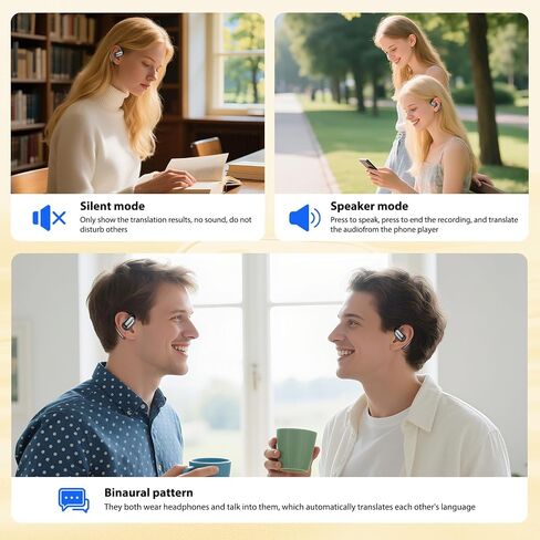 MINISO X28 AI Translation Earbuds Real-Time, 3-in-1 Translator Earbuds for 135 Languages, Two-Way Translation Headphones with APP for iOS & Android, Translation Device Earphones for Travel Business in Saudi Arabia