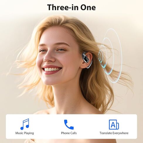 MINISO X28 AI Translation Earbuds Real-Time, 3-in-1 Translator Earbuds for 135 Languages, Two-Way Translation Headphones with APP for iOS & Android, Translation Device Earphones for Travel Business in Saudi Arabia