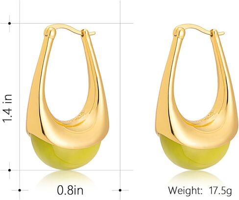 Milan Chiva 14K Gold Hoop Earrings for Women, Plated Chunky Earrings Glitter Sparkle Huggie Dainty Hypoallergenic Hoop Earrings for Womens Jewelry in Kuwait