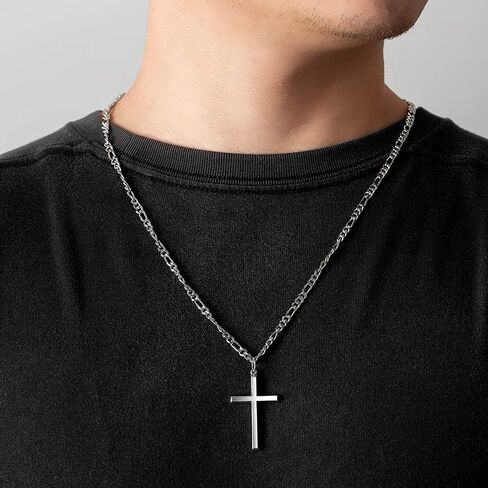 Fancime White Gold مطلي 925 قلادة قلادة من الفضة الفضية الاسترليني مع هدايا سلسلة ارتباط الصلبة 4 ملم من الرجال ، 24 بوصة in Saudi Arabia