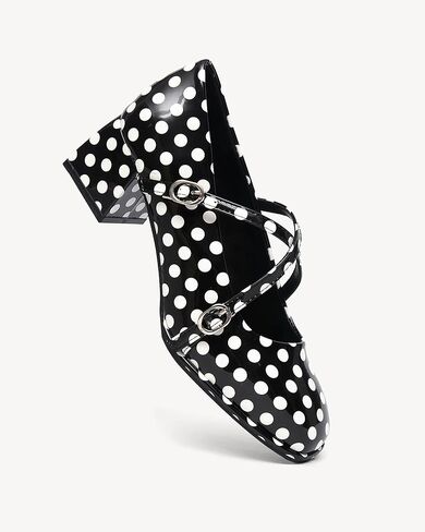 أحذية ماري جين النسائية مكتنزة بلوك كعب الزفاف أحذية للنساء منخفضة الكعب إغلاق مربع مضخات اصبع القدم in Kuwait