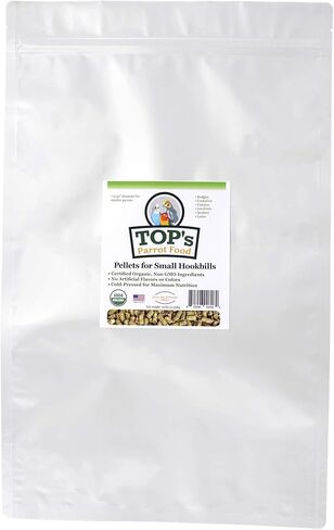 Top's Parrot Food Bird Beallets for Hookbills الصغيرة - غير المعدلة وراثيًا ، فول السوداني فول الصويا والذرة ، معتمدة من وزارة الزراعة الأمريكية (4 رطل) in Kuwait