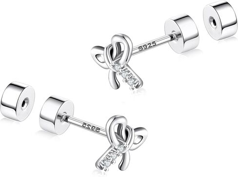 Flat Back Stud Earrings - 925 Sterling Silver Post Flatback Earrings Gold Silver Cubic Zirconia Earrings Studs for Women in Saudi Arabia