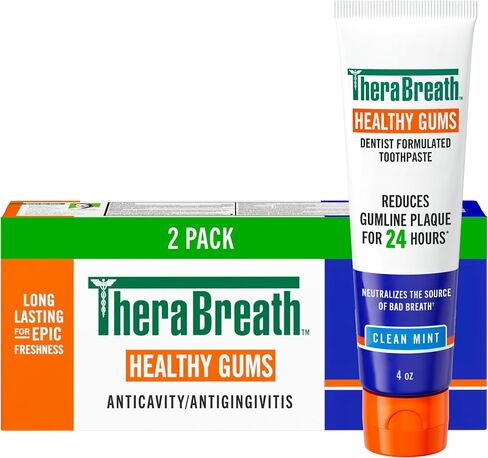 TheraBreath Healthy Gums Mouthwash Clean Mint, Antigingivitis, Dentist Formulated, 16 Fl Oz (2-Pack) in Kuwait