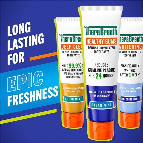 TheraBreath Healthy Gums Mouthwash Clean Mint, Antigingivitis, Dentist Formulated, 16 Fl Oz (2-Pack) in Kuwait