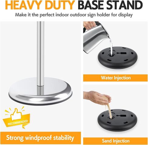 Sign Holder Stand 8.5x11 Inch, Adjustable Floor Standing Sign Holder Signage Stand with Aluminum Snap-Open Frame Vertical Horizontal View Display For Malls Schools Restaurants (Black, Sharp Corner) in Saudi Arabia
