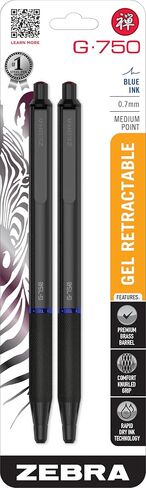Zebra Pen G-750 Retractable Gel Pen, Pearl White Brass Barrel, Textured Grip, 0.7mm, 1-Pack with Refills (49801) in Saudi Arabia
