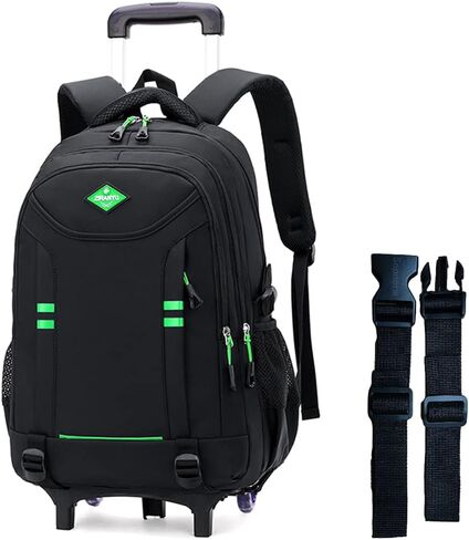 Rolling Backpack for Boys Elementary School Bag with Wheels Travel Trolley Bag 2 wheels and 6 wheels in Kuwait