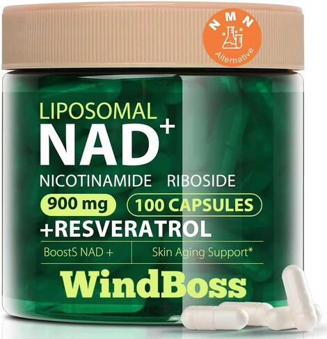 Liposomal NAD+ Supplement, NAD Supplement for Men & Women, with Nicotinamide Riboside & Resveratrol, NAD Booster for Cellular Energy, Anti-Aging & Metabolism – NMNH Alternative – 100 Capsules in Saudi Arabia