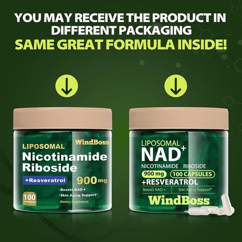 Liposomal NAD+ Supplement, NAD Supplement for Men & Women, with Nicotinamide Riboside & Resveratrol, NAD Booster for Cellular Energy, Anti-Aging & Metabolism – NMNH Alternative – 100 Capsules in Saudi Arabia
