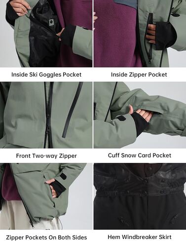 GSOU SNOW Men's Ski Jacket Women Waterproof Snowboard Coat Winter Snow Insulated Windproof Jacket in Kuwait