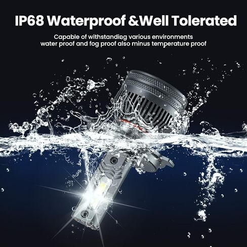 مصابيح الضباب H11/H8/H9/H16 - 13,000LM فائقة السطوع 6500K أبيض، 800% أكثر سطوعًا من الهالوجين، حجم صغير 1:1، عمر 50,000 ساعة، التوصيل والتشغيل، عبوة من 2 in Kuwait