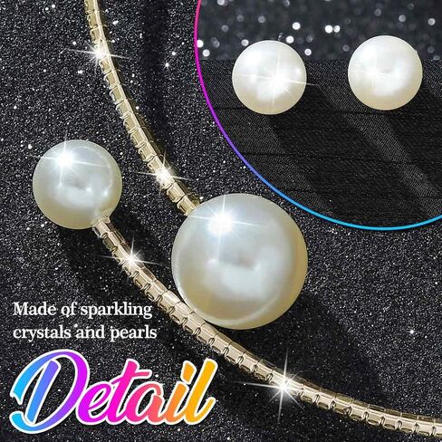 Nicute Pearl Bridal Wedding Jewelry Set Silver Rhinestone Necklace Bracelet Set Prom Necklaces Jewelry Accessories for Women in Saudi Arabia