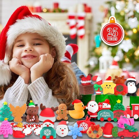 Squishies, 26 Pack Mochi Squishy Toys - Christmas Kawaii Cat Squishys Slow Rising Animals - Party Favors, Goodie Bag, Birthday Gifts, Mini Squishies Stress Reliever Toy Pack in Saudi Arabia