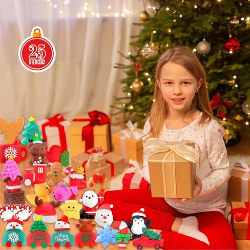 Squishies, 26 Pack Mochi Squishy Toys - Christmas Kawaii Cat Squishys Slow Rising Animals - Party Favors, Goodie Bag, Birthday Gifts, Mini Squishies Stress Reliever Toy Pack in Saudi Arabia