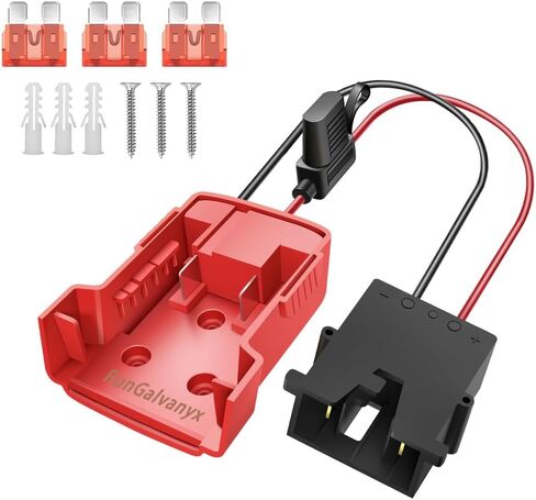 Battery Adapter 18V for Power Wheels Adapter Compatible with Milwaukee Battery with Wire Harness Connector Compatible with Peg-Perego Children Ride-on Car, 12AWG Wire with 40A Fuse in Kuwait