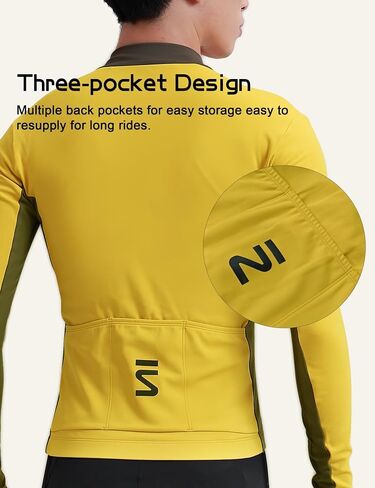 INBIKE Men's Cycling Jersey Winter Thermal Windproof Bike Jersey Long Sleeve Fleece Cycling Jacket with 3 Rear Pockets in Saudi Arabia