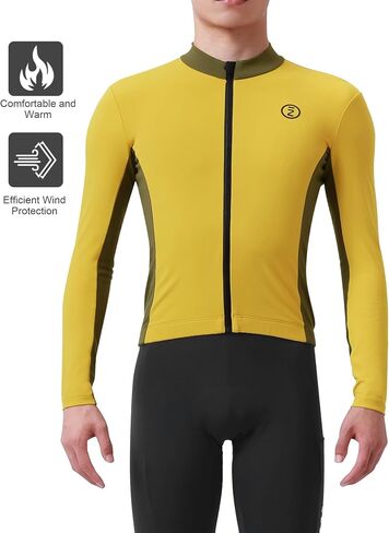 INBIKE Men's Cycling Jersey Winter Thermal Windproof Bike Jersey Long Sleeve Fleece Cycling Jacket with 3 Rear Pockets in Saudi Arabia