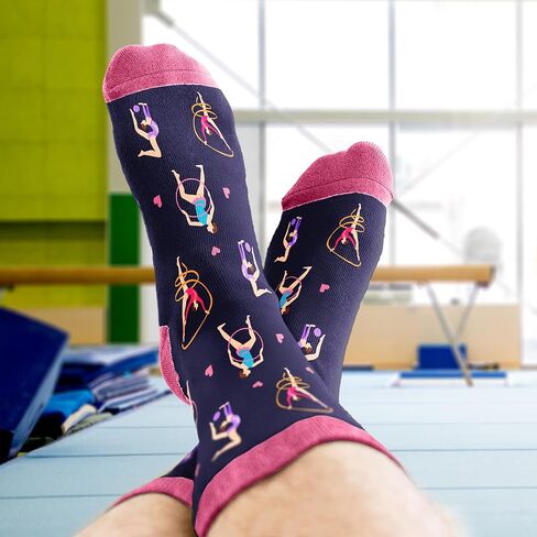 Gymnastics Gifts - Perfect Socks for Girls, Ideal For 7, 8, 9 Year Old Girl Gifts, Unique Stocking Stuffers for Teen Girls, Christmas Presents, Gymnastics Coach gifts, Warm and Soft Gymnastics Stuff in Kuwait