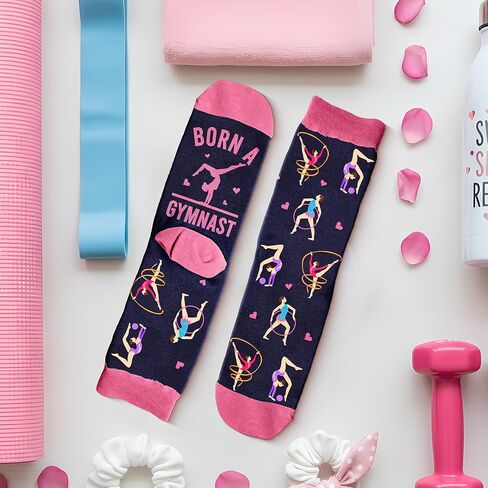 Gymnastics Gifts - Perfect Socks for Girls, Ideal For 7, 8, 9 Year Old Girl Gifts, Unique Stocking Stuffers for Teen Girls, Christmas Presents, Gymnastics Coach gifts, Warm and Soft Gymnastics Stuff in Kuwait