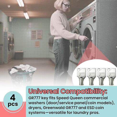 2 عبوة GR777 توافق مفتاح مفتاح Keypower الأنبوبي مع لوحة الخدمة للسرعة كوين Door/لوحة خدمة/غسالة عملة ، لسرعة Queen Maytag ESD Lock in Kuwait