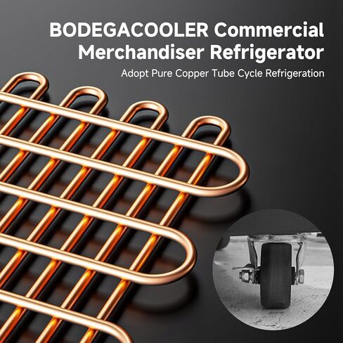 ثلاجة تاجر تجاري Bodegacooler ، 2 ثلاجة مشروبات تجارية من الزجاج ، 40 مكيف. برودة عرض مشروبات FT مع ضوء LED ناعم ورفوف قابلة للتعديل و 4 عجلات قوية (أسود) in Kuwait