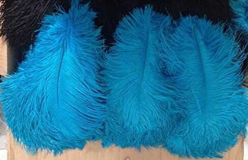 10pcs Ostrich Feathers 12-14inch for Wedding Decoration - (Blue/Light Blue) in Saudi Arabia