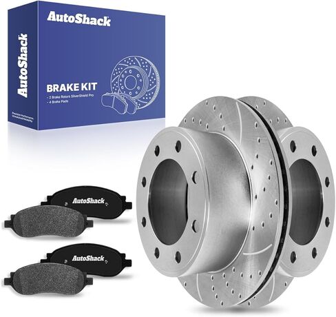 Autoshack Rear Brake Kit Replacement for 2005-2007 Ford F-250 Super Duty F-350 Super Duty 5.4L 6.0L 6.8L V8 4WD RWD Disc Brake Rotors with Ceramic Brake Pads 13.4" (340.0 mm) CBO641431068CF- in Saudi Arabia