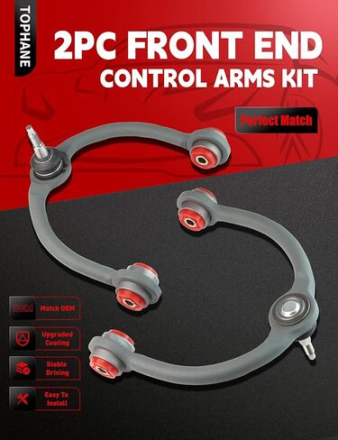 12pc Front Upper Control Arms Suspension Kit for 2005-2010 Jeep Grand Cherokee & Commander – Upgraded Polyurethane Bushings, Wrinkle Gray in Kuwait