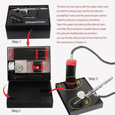 COLOR PEAK Airbrush Kit with Compressor Cordless Dual Action Airbrush Set Rechargeable Detachable Air Brush Gun Portable Airbrush Kit for Makeup Art Painting Craft Cake Tattoo Model Barber in Saudi Arabia