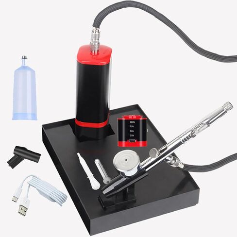 COLOR PEAK Airbrush Kit with Compressor Cordless Dual Action Airbrush Set Rechargeable Detachable Air Brush Gun Portable Airbrush Kit for Makeup Art Painting Craft Cake Tattoo Model Barber in Saudi Arabia