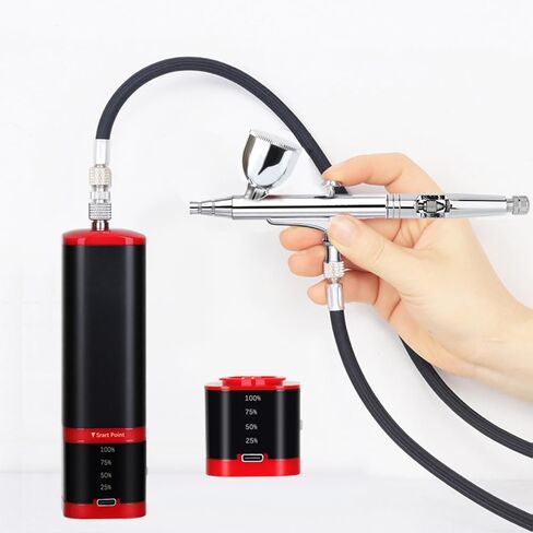 COLOR PEAK Airbrush Kit with Compressor Cordless Dual Action Airbrush Set Rechargeable Detachable Air Brush Gun Portable Airbrush Kit for Makeup Art Painting Craft Cake Tattoo Model Barber in Saudi Arabia