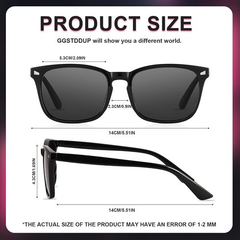 4 Pairs Polarized Sunglasses for Women Men, Trendy Sunglasses UV400 Classic Glasses(Black Brown) in Saudi Arabia