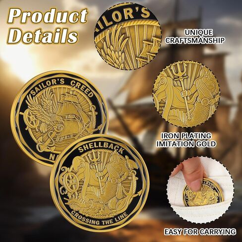 12 PCS Sailing Inspiration Inspiration Coin Coin's Creed Challenge Coin Nautical Pocket Prosistence Courage Adventure Adventure Adventure Adventur in Saudi Arabia