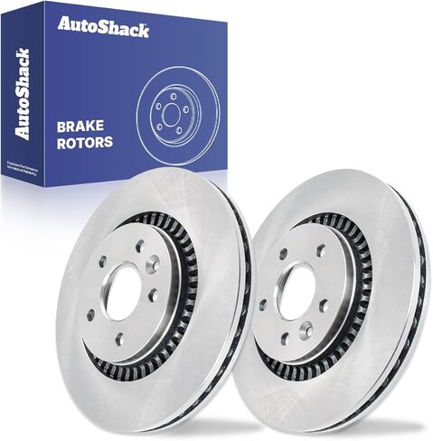 AutoShack Black Hat Drilled and Slotted Brake Rotors Front Brake Rotor Replacement Kit for 2005-2007 Ford Five Hundred Freestyle 2008-2009 Taurus X 2005-2007 Mercury Montego 2008-2009 Sable PR64159LR in Kuwait