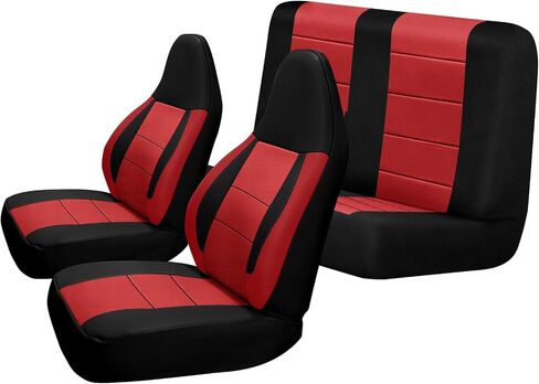 SAPUBK Custom-Fit Seat Covers Replace for 1997-2002 Wrangler TJ, Front and Rear Knitted Fabric Composite Soft Foam Lining Airmesh Breathable TJ Seat Cover Cushion in Saudi Arabia