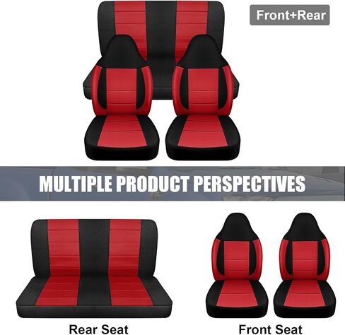SAPUBK Custom-Fit Seat Covers Replace for 1997-2002 Wrangler TJ, Front and Rear Knitted Fabric Composite Soft Foam Lining Airmesh Breathable TJ Seat Cover Cushion in Saudi Arabia
