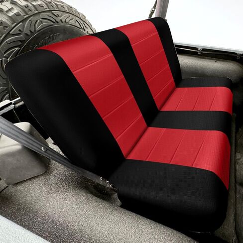 SAPUBK Custom-Fit Seat Covers Replace for 1997-2002 Wrangler TJ, Front and Rear Knitted Fabric Composite Soft Foam Lining Airmesh Breathable TJ Seat Cover Cushion in Saudi Arabia
