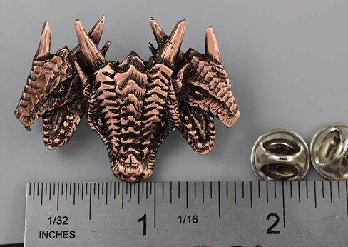 Antique Pewter 3 Headed Dragon Pin G046 in Kuwait