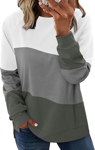 KISSMODA Women's Oversized Sweatshirts Crew Neck Long Sleeve Shirts Casual Loose Pullover Tops 2025 Fall Clothes in Saudi Arabia
