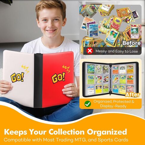 9 Pocket Card Binder Premium Trading Card Binder Holds 720 Cards, Heavy-Duty PU Leather with Secure Zipper for MTG, TCG, Game Sports & Football Cards Collectible Trading Card Albums for Gifts in Kuwait