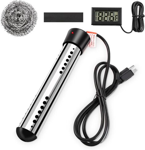 Immersion Water Heater 2Pack, Portable Electric 304 Stainless Heaters with Guard Cover - LCD Thermometer for Above Ground Inflatable Pool Tub Buckets Motorhome Camping Outdoor in Saudi Arabia